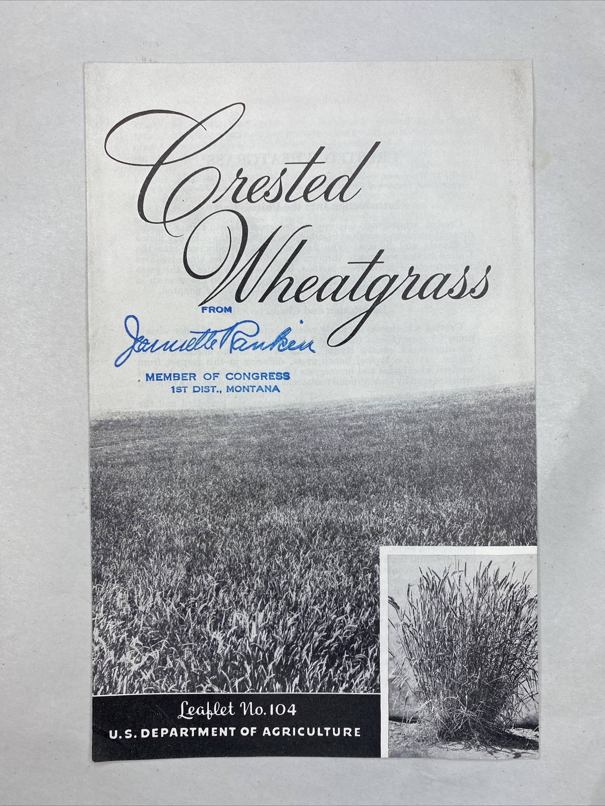 1941 USDA Farmers&rsquo; Bulletin No. 104 Crested wheat grass