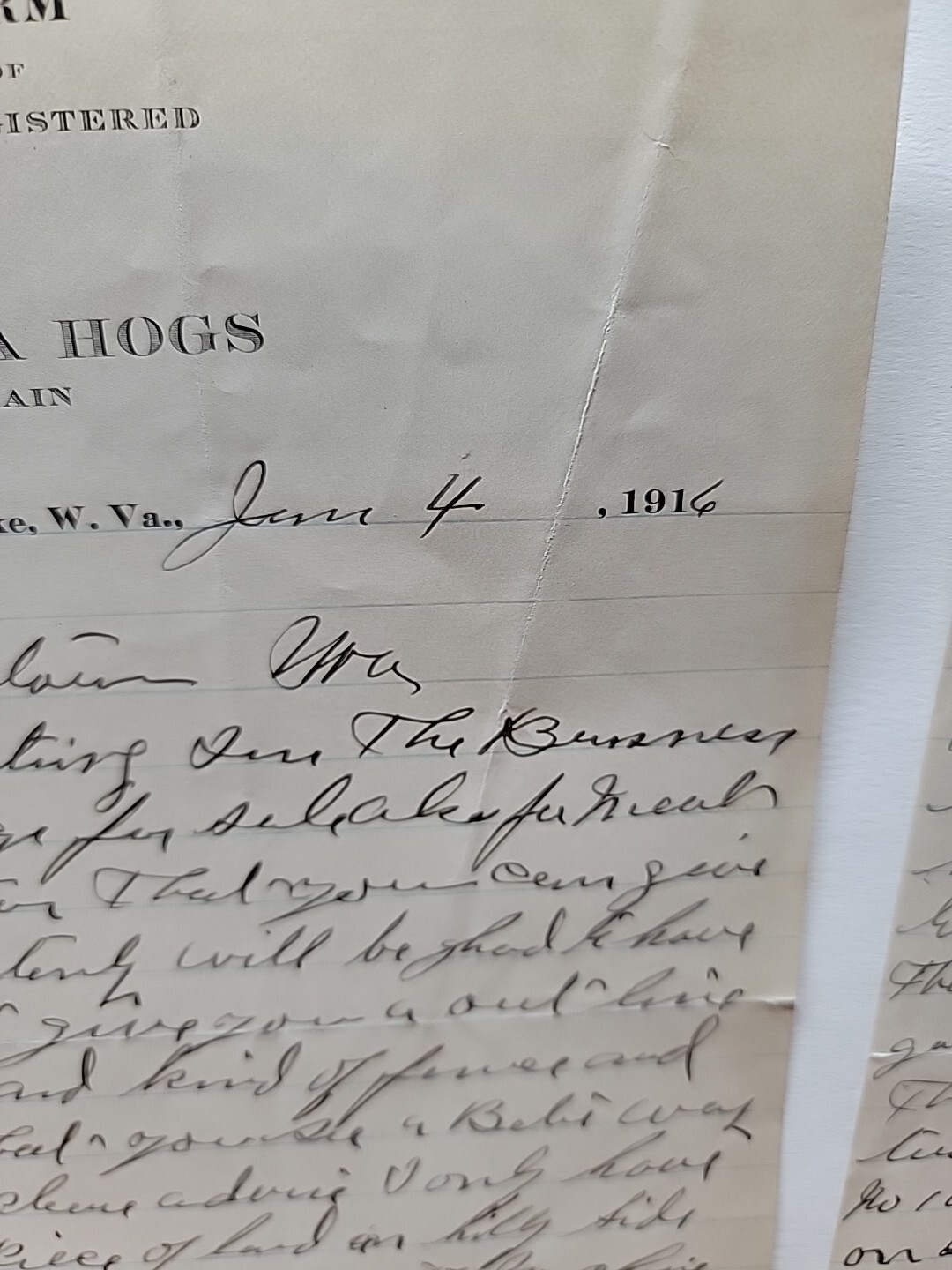 1916 JOHN McCRAY GRANDVIEW FARM POLAND-CHINA HOGS Letterhead / 1123-tf2