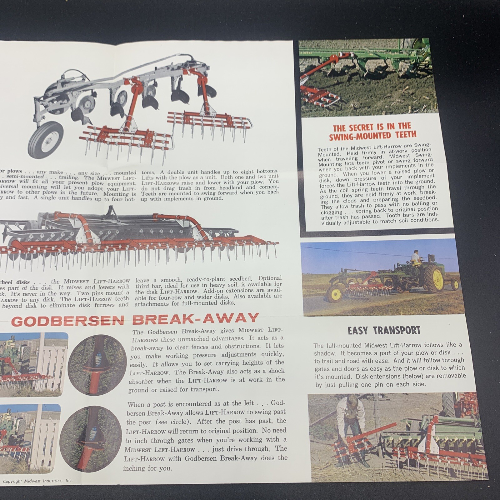 1964 Midwest Industries Lift Harrow Sales Brochure & Price List Ida Grove Iowa