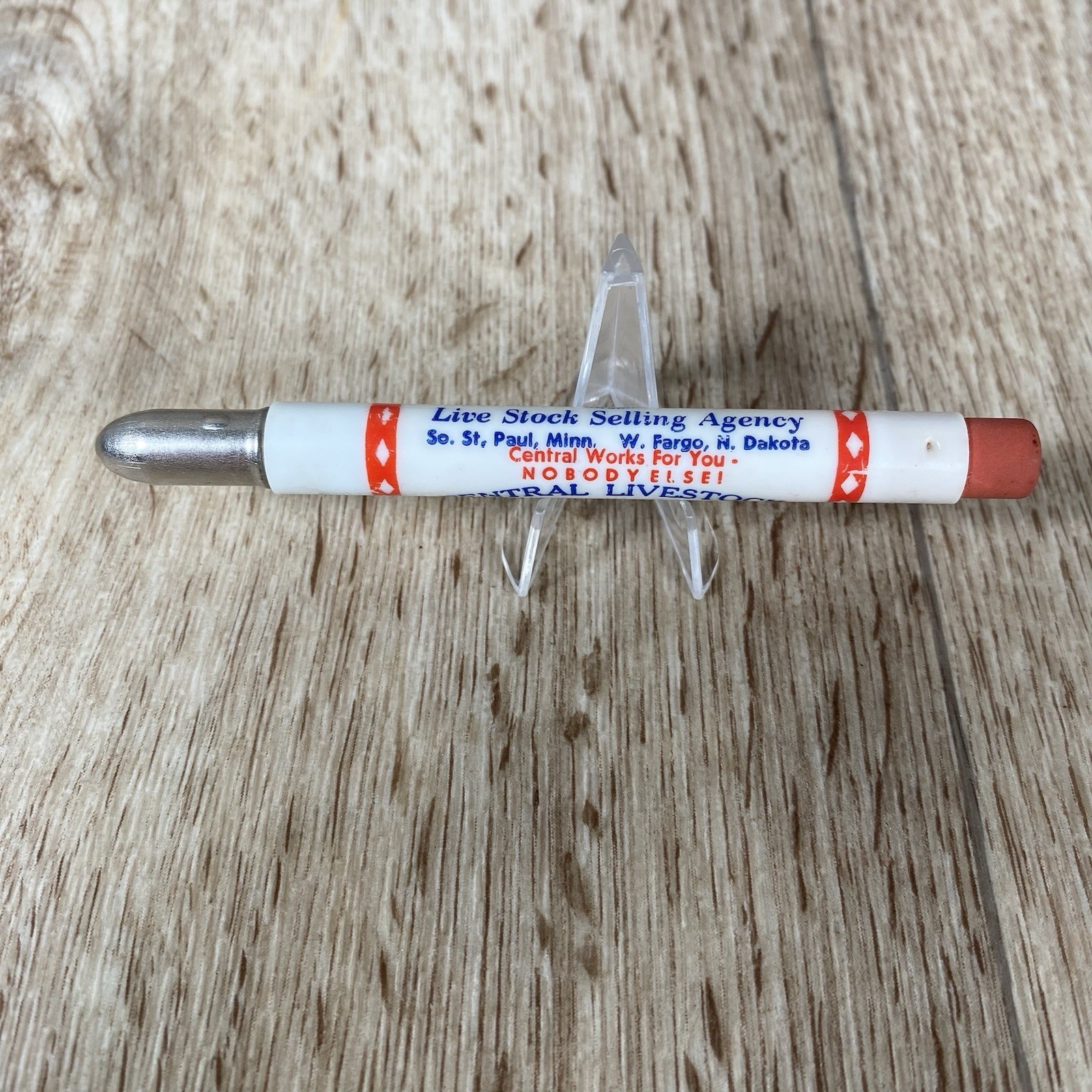 Antique Bullet Pencil Live Stock Selling Agency Yards Central Livestock Ass.