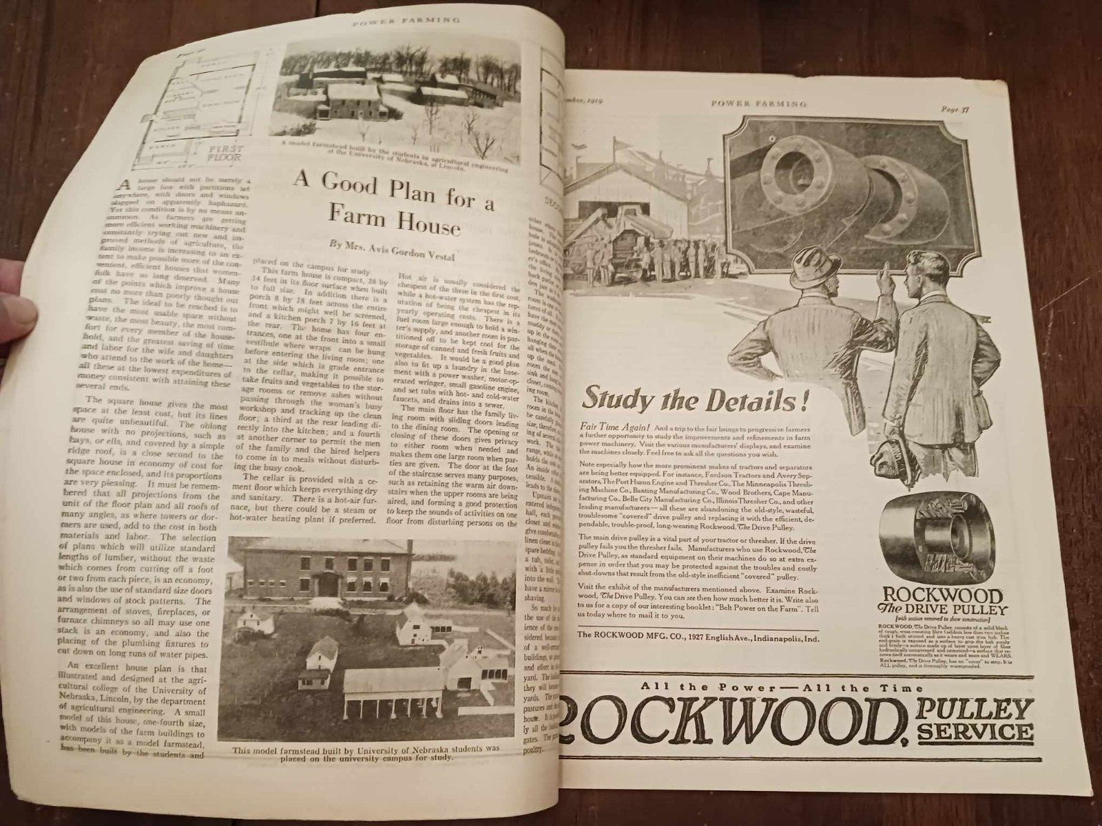 Vintage Magazine Power Farming September 1919 Holt Caterpillar Ads Photos