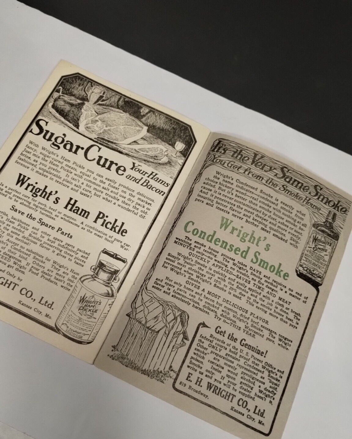 Vintage MEAT PRODUCTION On The FARM Bklet & 1922 Simple Instructions for Butcher