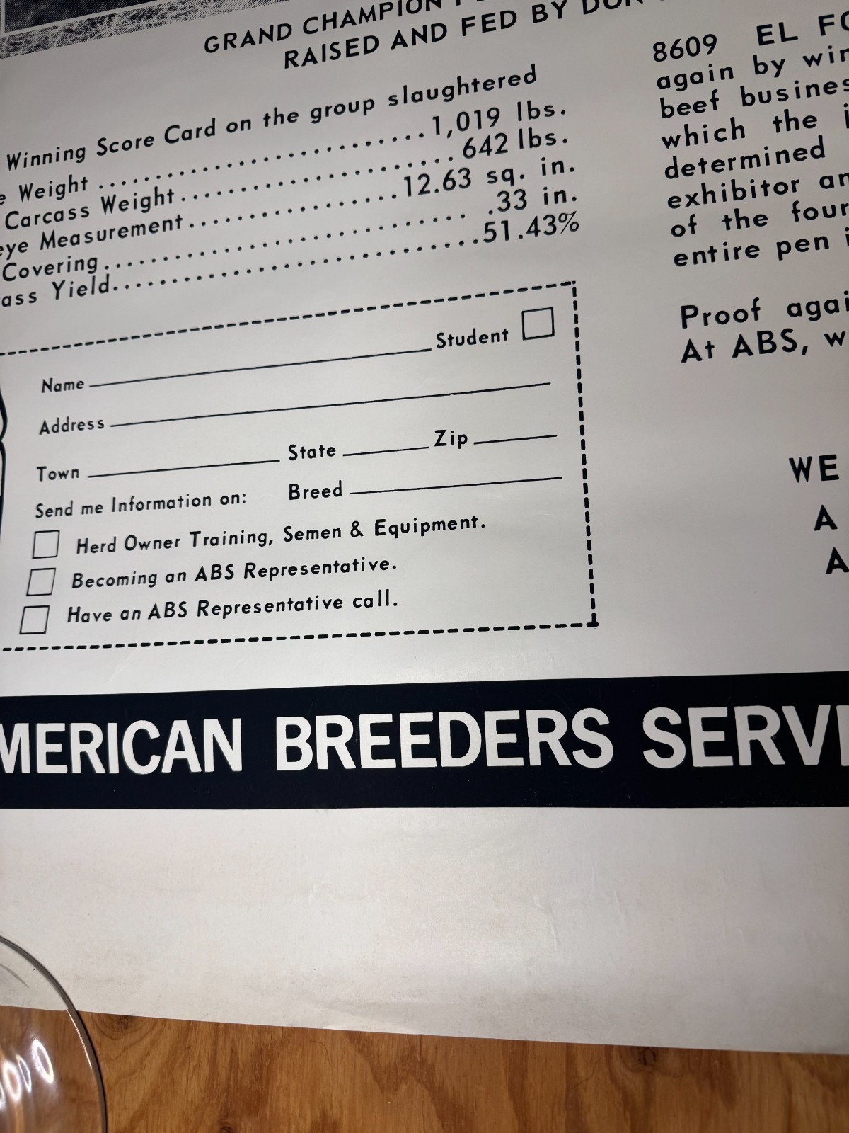 Vintage 1970 National Western Stock Show ABS American Breeders Service Ad Poster