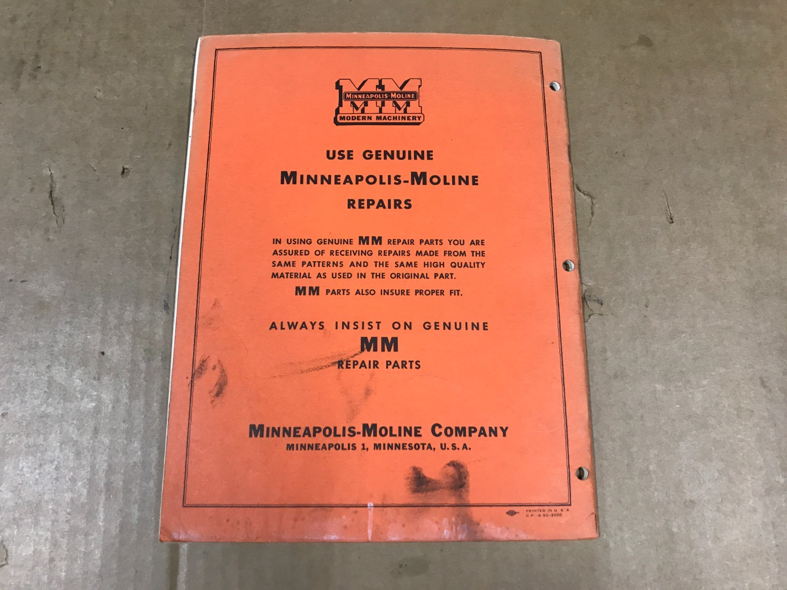 Vintage Moline-Monitor Fertilizer Grain Drill – Model PF – Repair Catalog