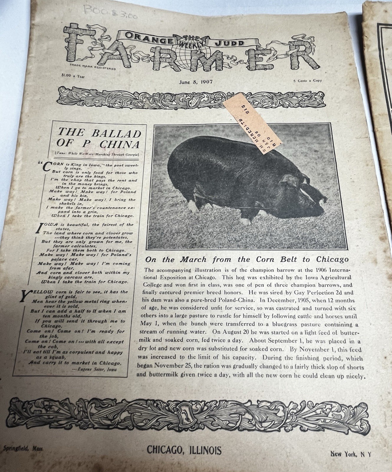 Antique Orange Judd Farmer Newspaper Magazine Lot Of 4 Advertising 1907-13