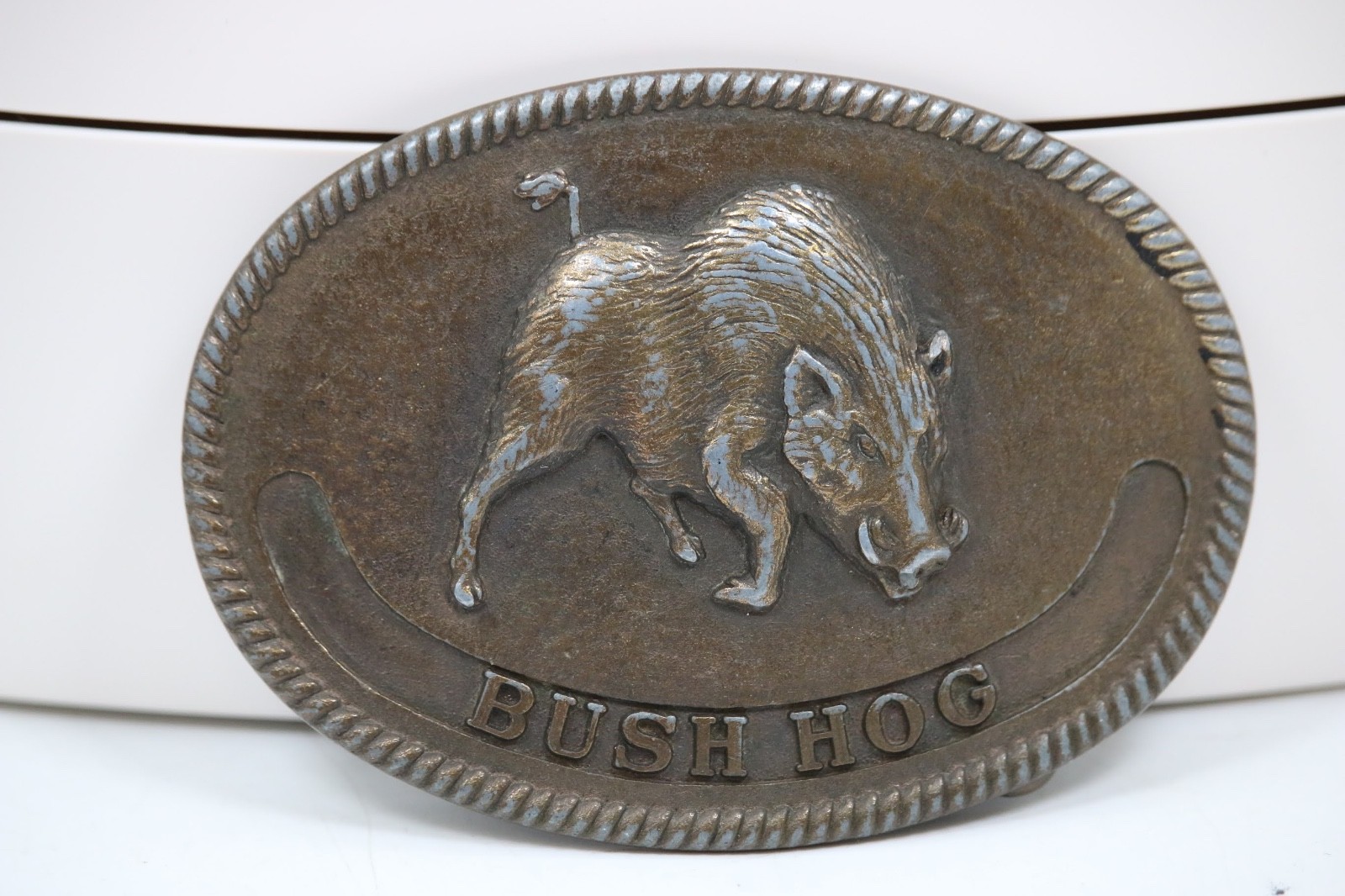 Bush Hog Metal Belt Buckle Farm Ranch Mowers Tractor Equipment Advertising Promo