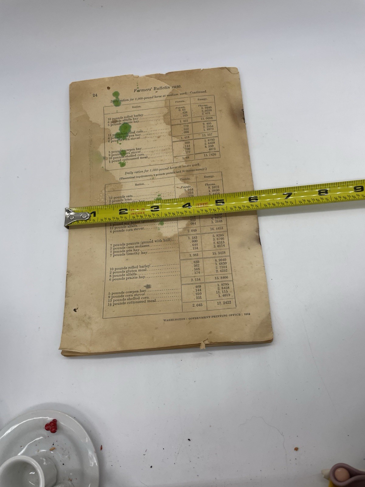 1916 US Department of Agriculture Farmers Bulletin #1030 Feeding Horses