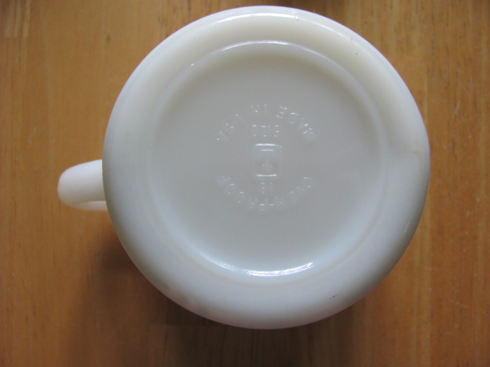 1981 MILK GLASS COFFEE CUP SAN ANTONIO TX LICA LAND IMPROVEMENT CONTRACTORS FARM