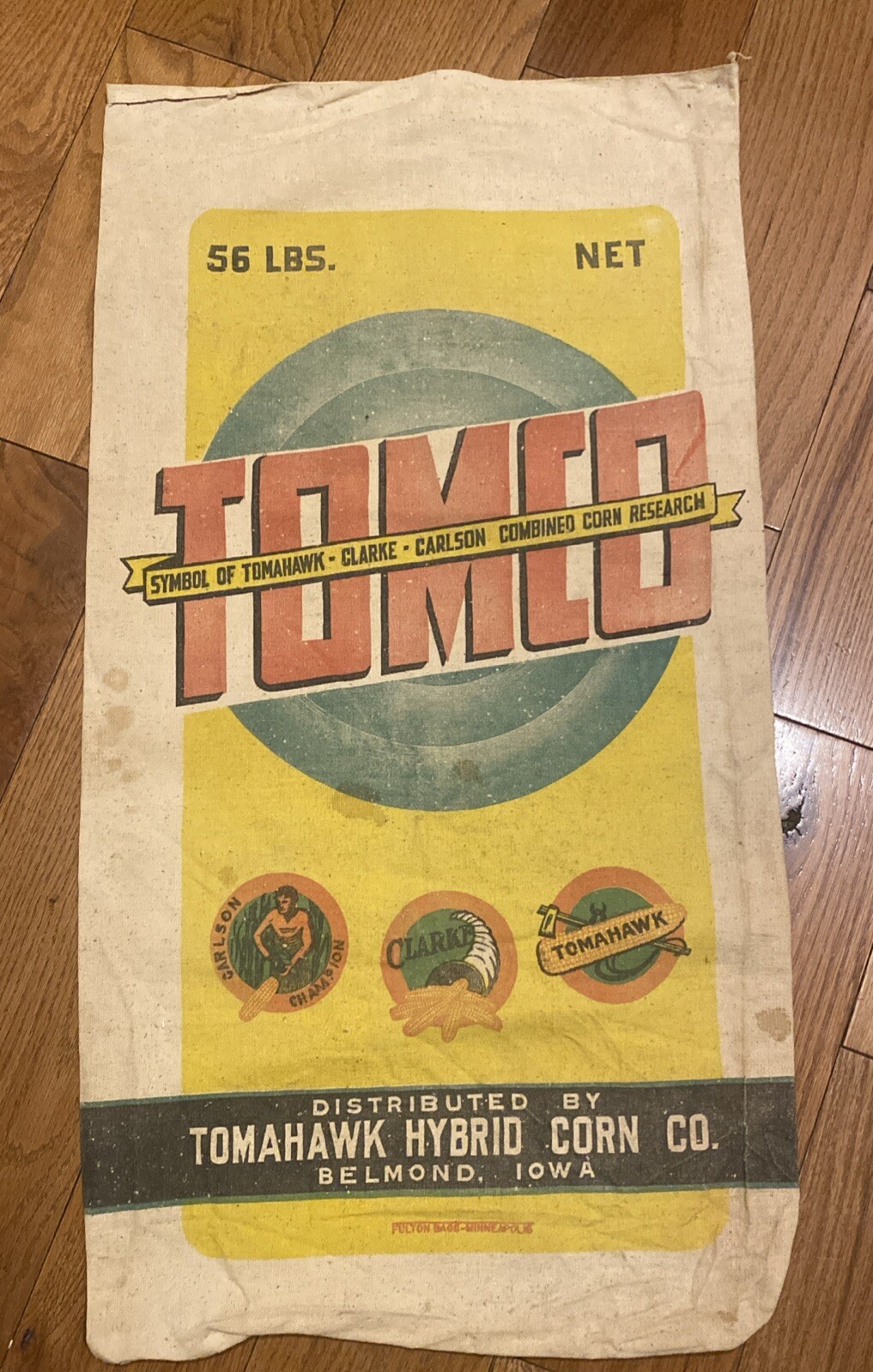 Vintage TOMCO Feed Sack Old Farm Seed Agriculture Advertising