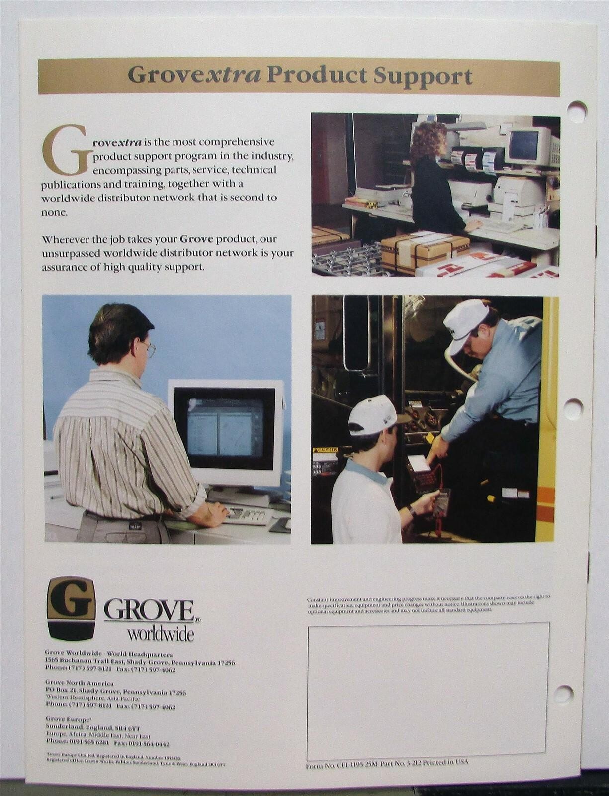 1996 Grove Mobile Cranes Specifications Construction Sales Brochure