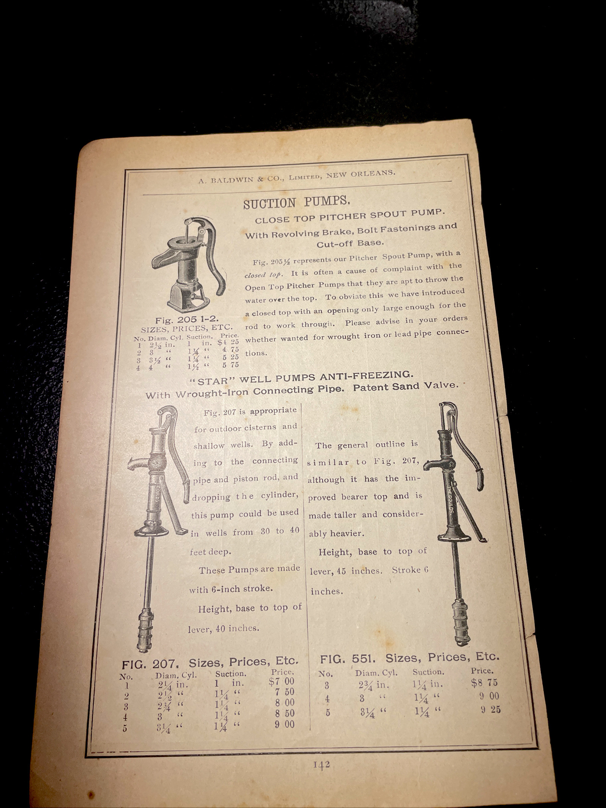 1891 Baldwin – Goulds Star Water Well Pump – Farm Advertising – New Orleans