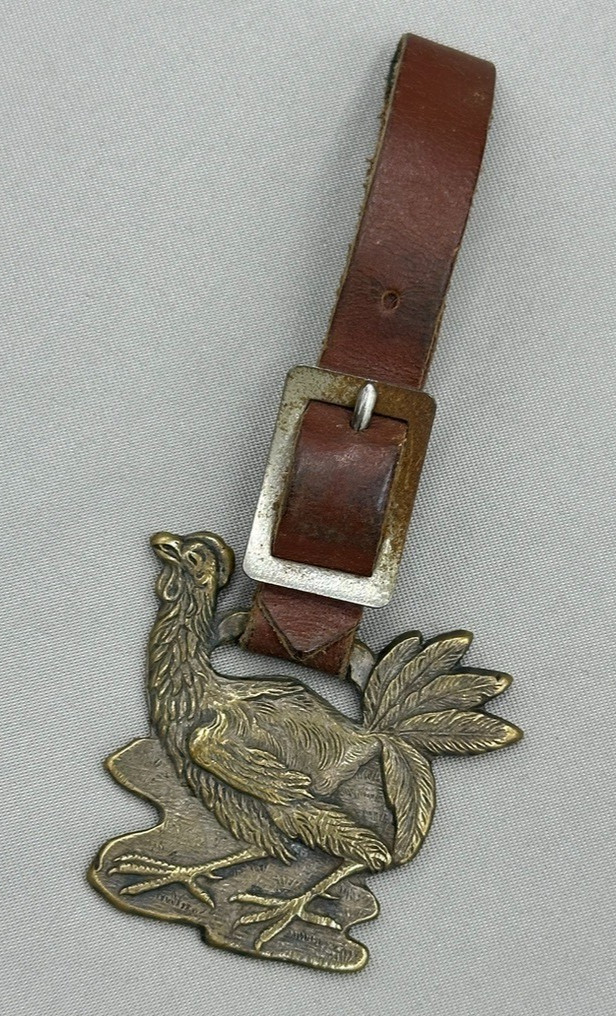 Antique Aultman Taylor TRACTOR Thresher ENGINE Farm Advertsing WATCH FOB Rooster