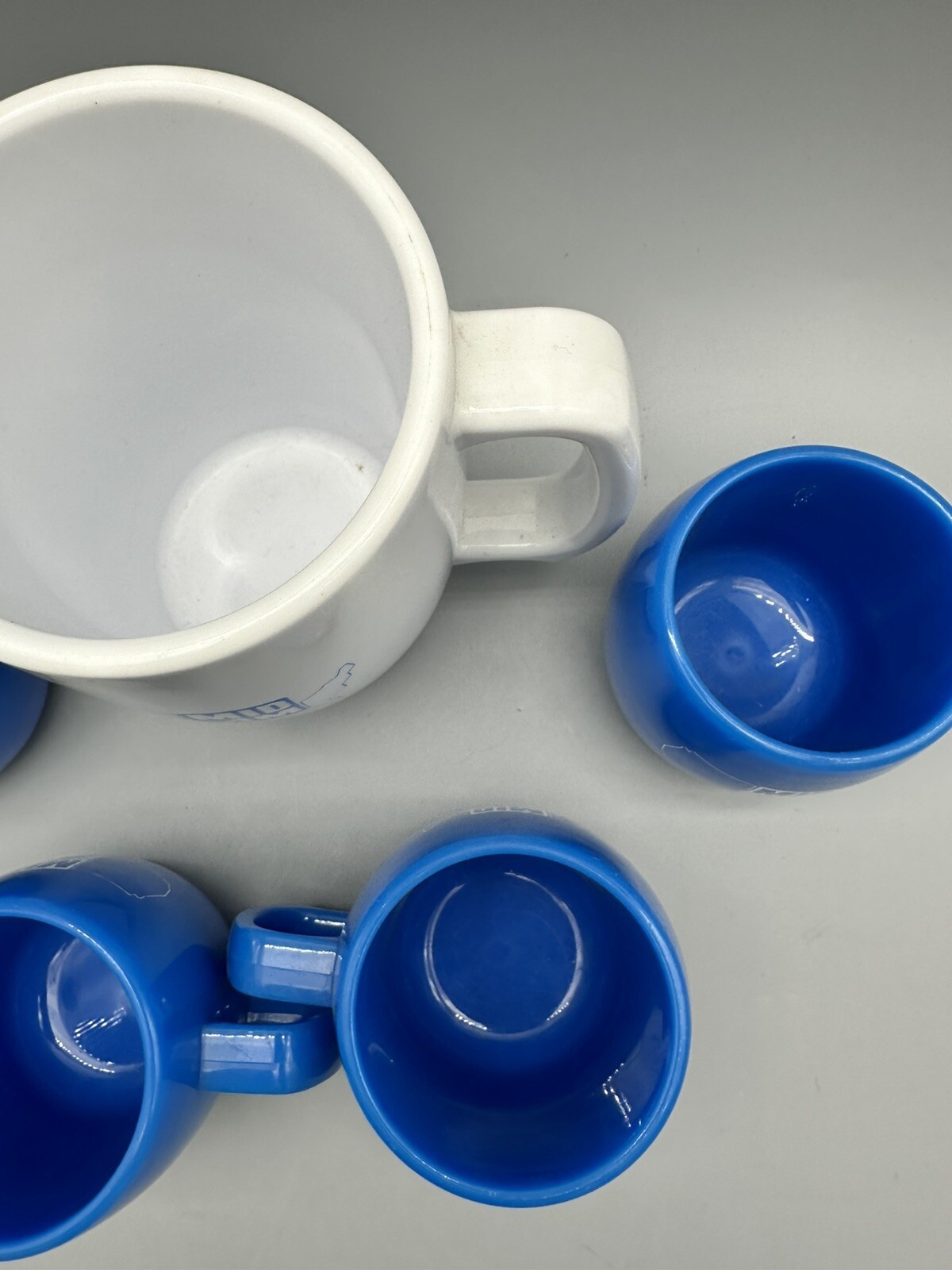 Vintage Mid Am Dairy Farm Water Pitcher Cups Advertisment RARE FIND