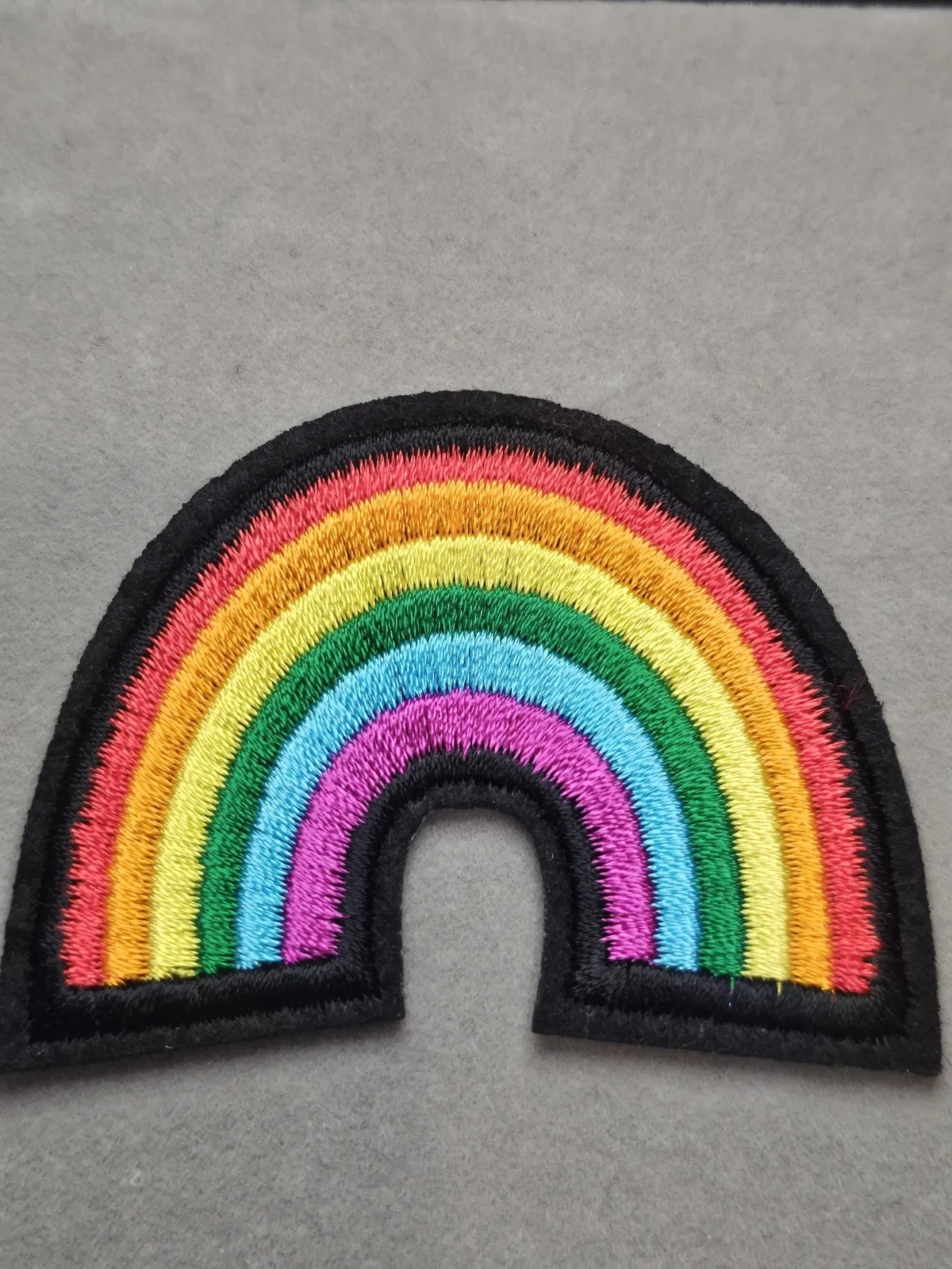 Rainbow Embroidered Patch Iron On Arc Badge for Jackets Backpacks Hats 6×4.5cm