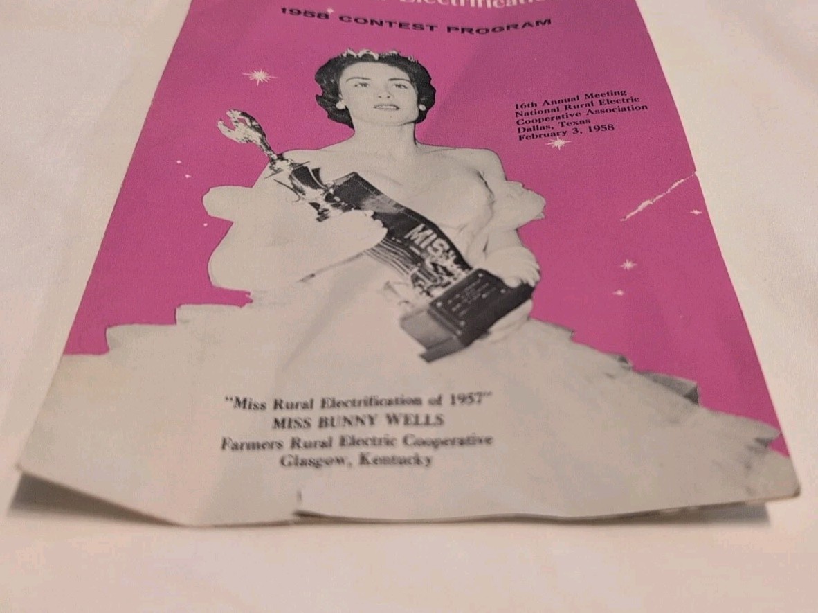 1958 Miss Rural Electrification Contest Program Beauty Pageant Pamplet REA Farm