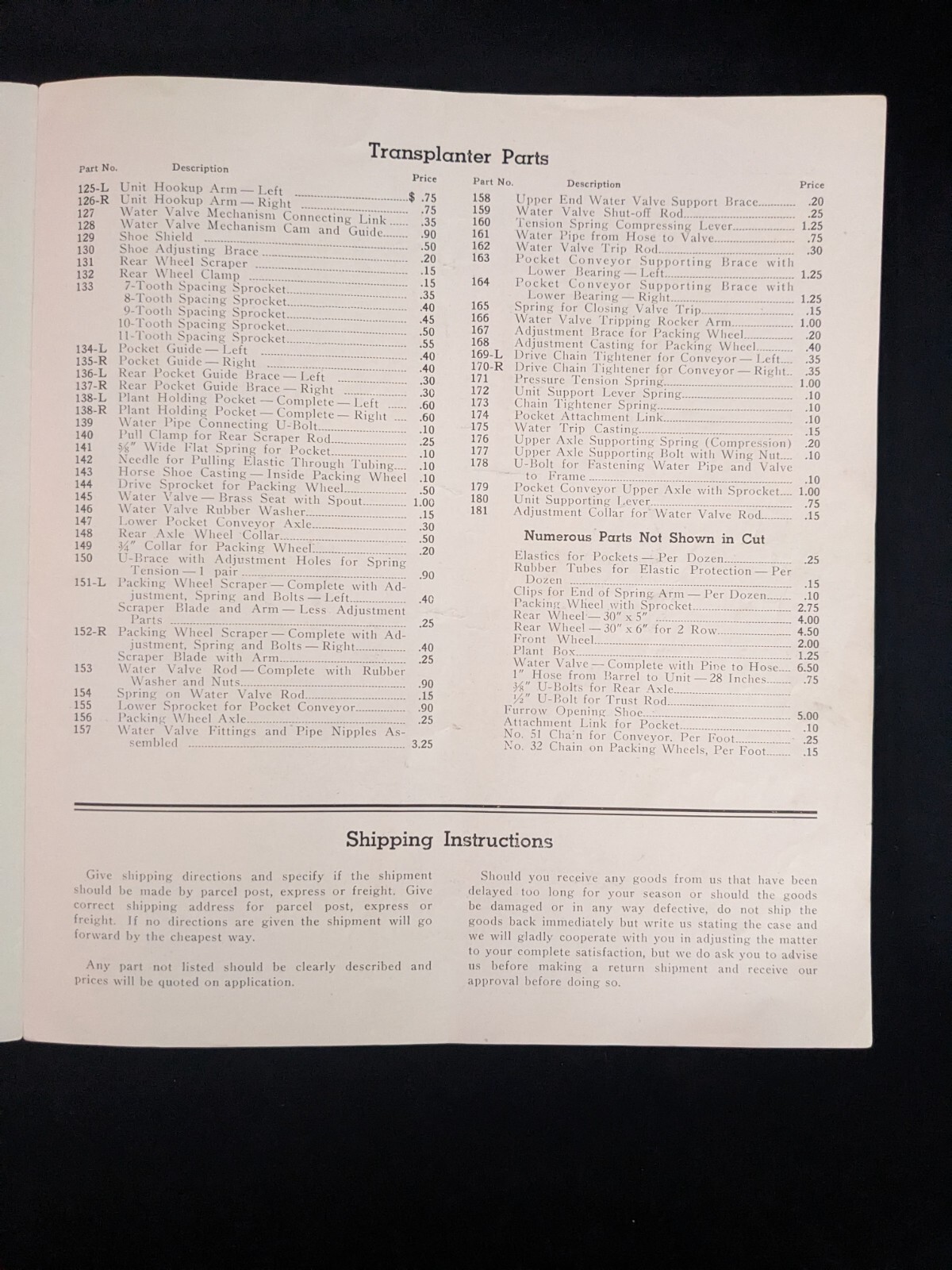 Original 1938 HOLLAND Mechanical Transplanter Operating Instructions Michigan