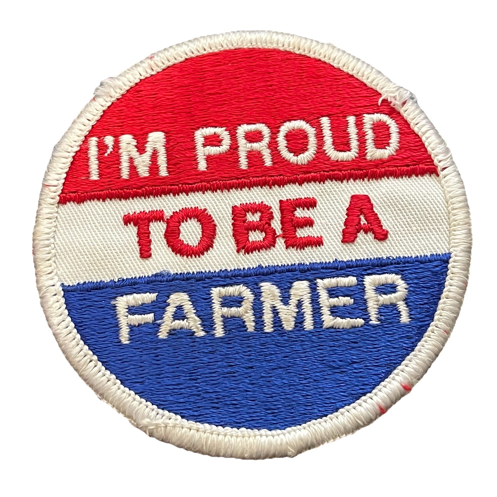 I&rsquo;M Proud To Be A Farmer Patch Shirt Coat Hat Cap Jacket Vintage Red White Blue