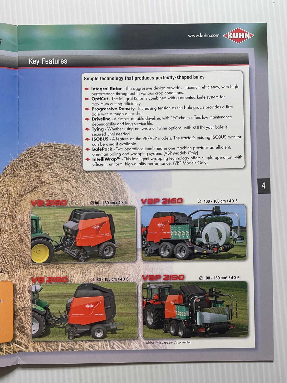 KUHN VB-VBP Round Balers (BalePack Series) – Sales Brochure *Original 2009*