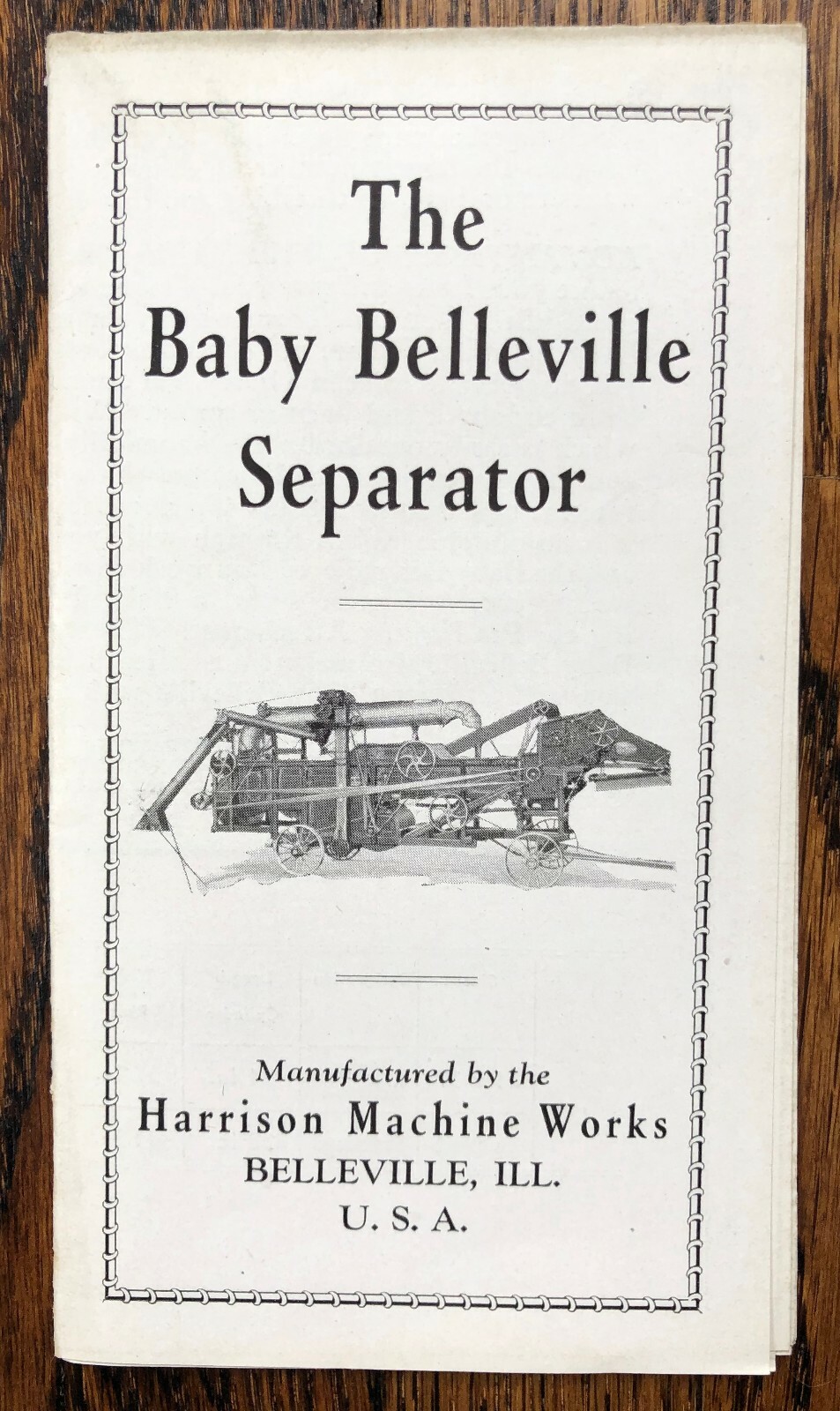 c 1920 BELLEVILLE Separator THRESHER Harrison FARM Machinery ANTIQUE Brochure