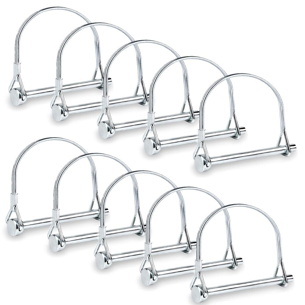 10 PCS 1/4&Prime; Safety Coupler Pto Pin Shaft Locking Pin Hitch pin Round Wire Lock