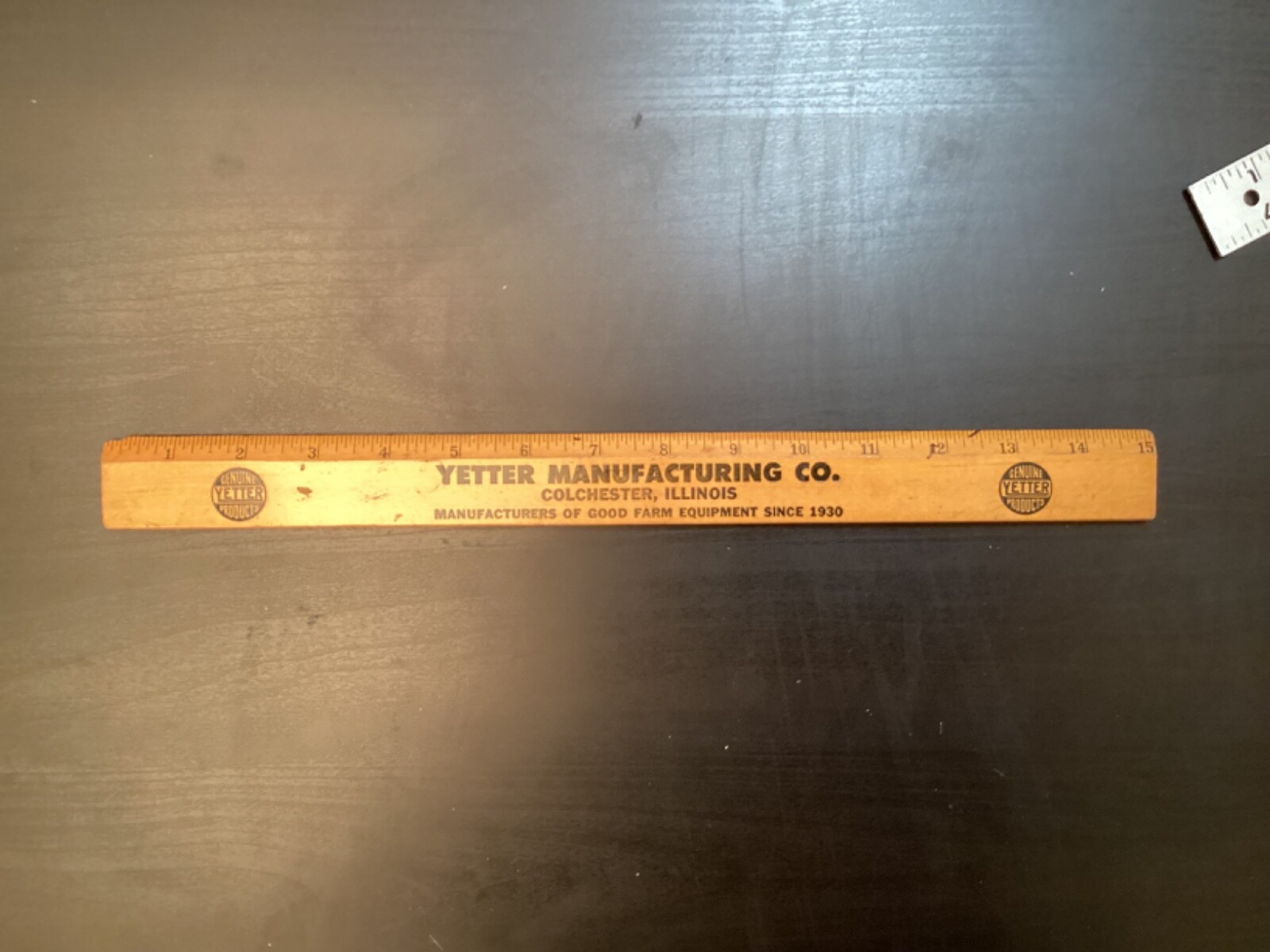 VTG 15&Prime; WOOD RULER YETTER MFG CO COLCHESTER IL FARM EQUIPMENT PRODUCT LINE