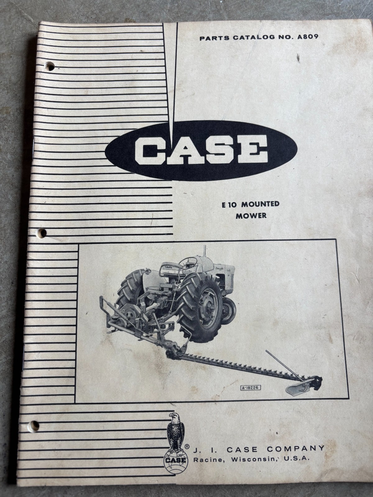 Case Tractor E10 Mounted Mower Parts Book Manual AMIL26 NO4