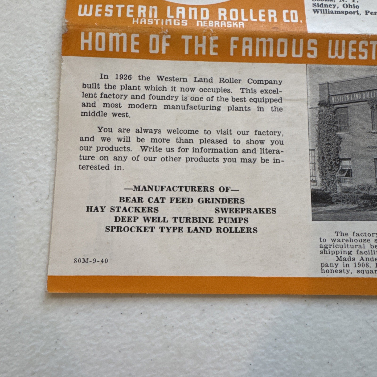 Western Land Roller Co. The Western Bear-Cat Feed Grinder Catalog 1940