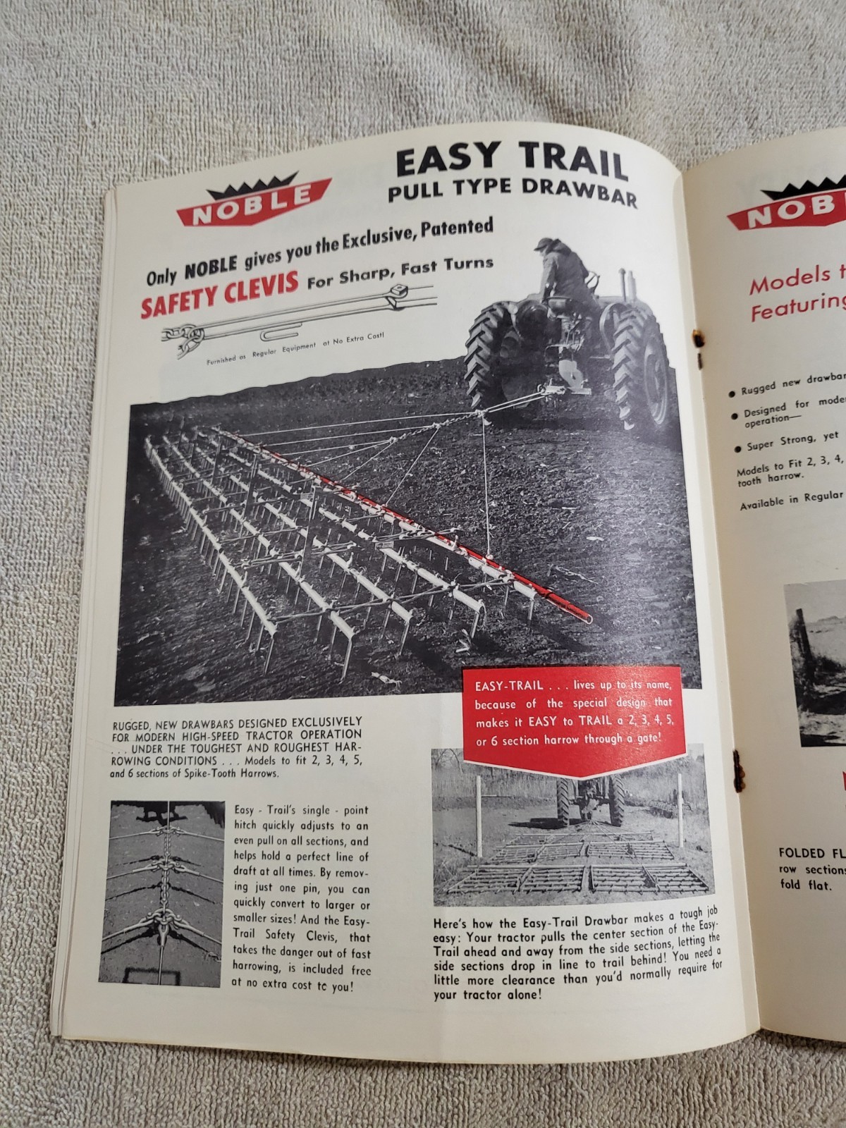 NOBLE DAKON Harrow BROCHURE 1968? John Deere IH Sioux Falls, SD. Dakota Iron