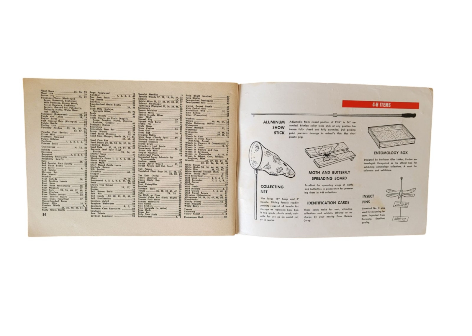 Vintage Indiana Farm Bureau Co-Op Pest Control Guide Booklet c.1968