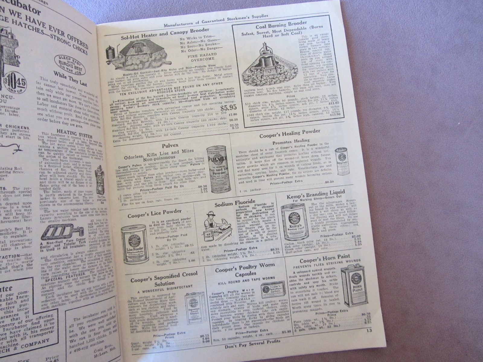 Vintage c1930 F.S. Burch’s Stockmen’s Supplies Catalog Tools Chemicals Prices