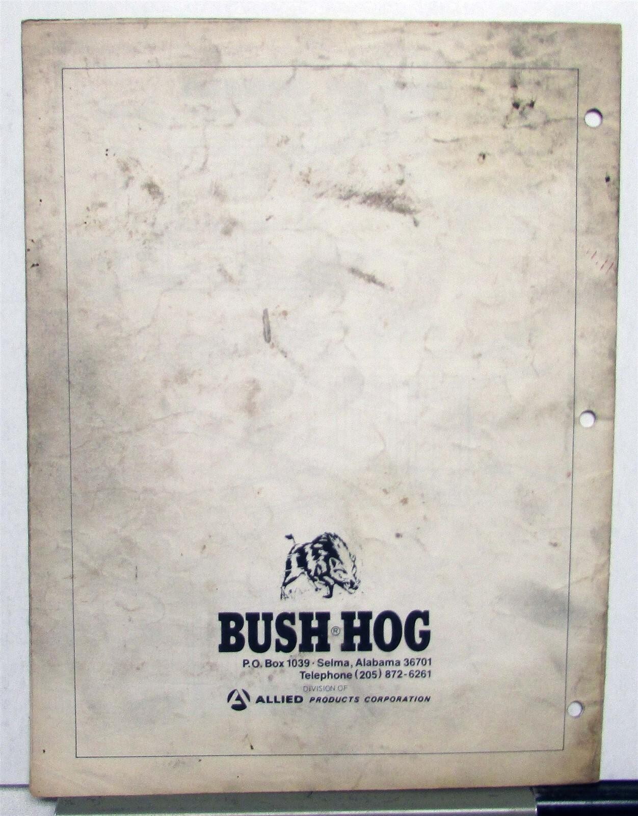 1970s Bush Hog Hydraulic Wing Instructions Specs Construction Sales Brochure