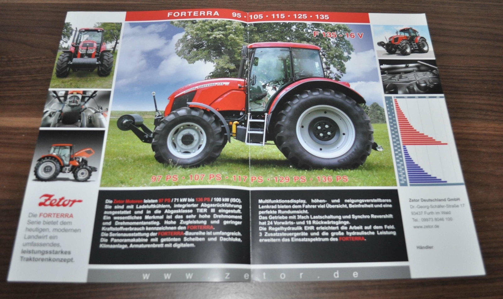 Zetor Forterra Tractor Specification Brochure Prospekt
