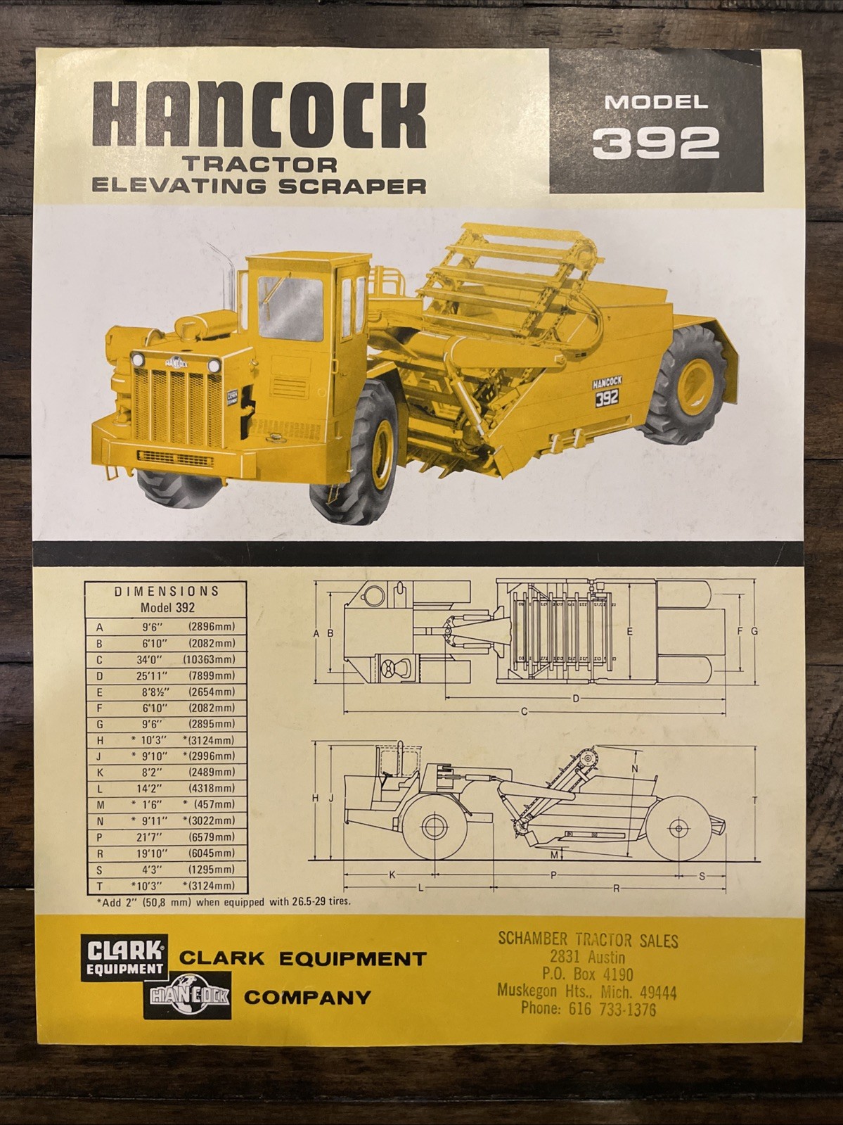 Hancock Model 392 Tractor Elevating Scraper Brochure