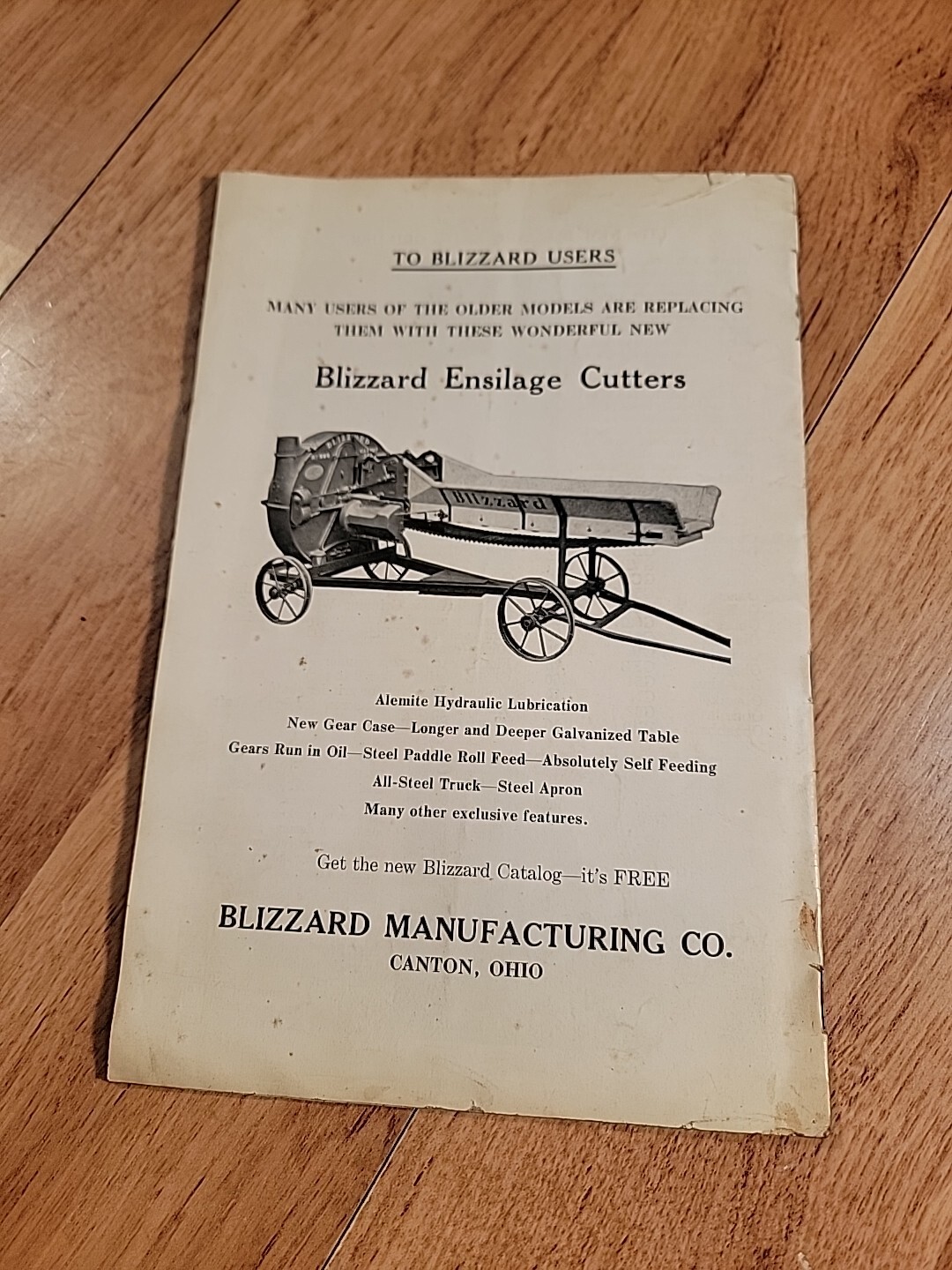 Blizzard Ensilage Cutter Parts List Instruction Book L M 11 21 13 211 15