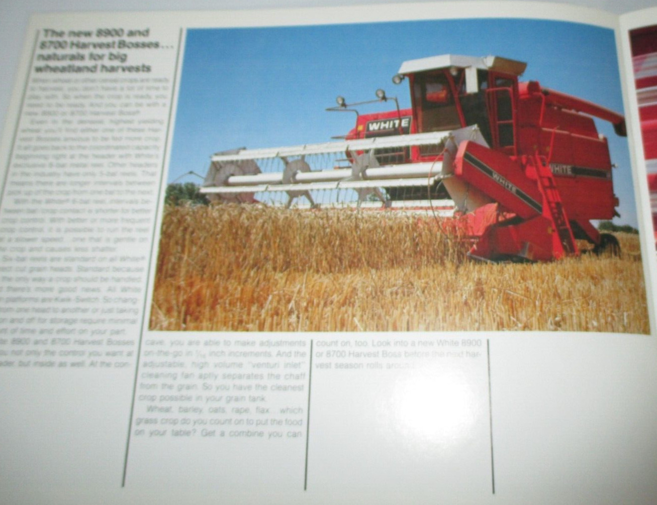 White 8700 & 8900 Combine Sales Brochure Literature Advertising H-257