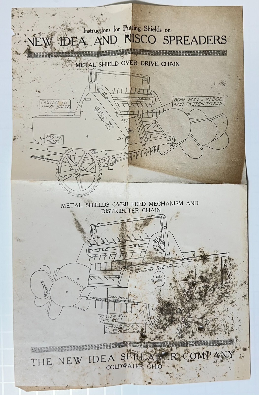 New Idea Spreader Co Checking Sheets Instructions Repair List Envelope