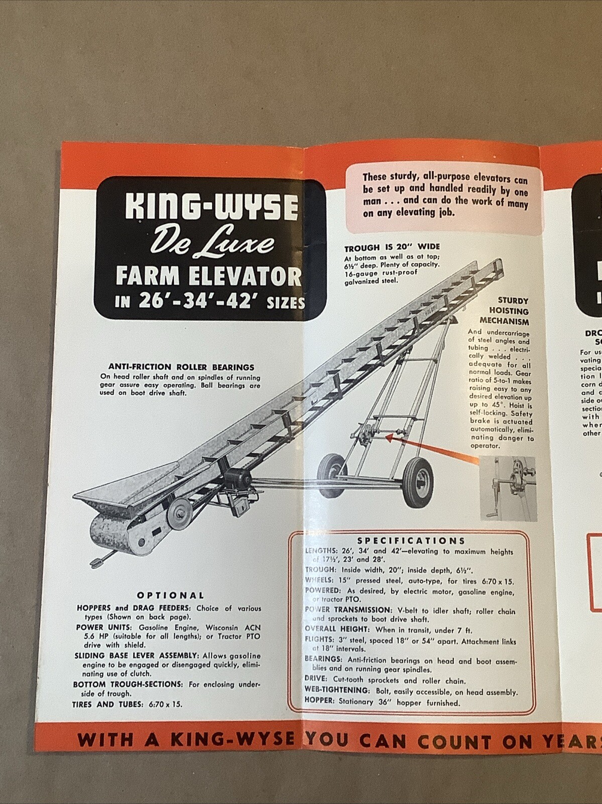 Vintage King Wyse Inc. Farm Elevators Advertising Pamphlet Archbold OH INV-AD14￼