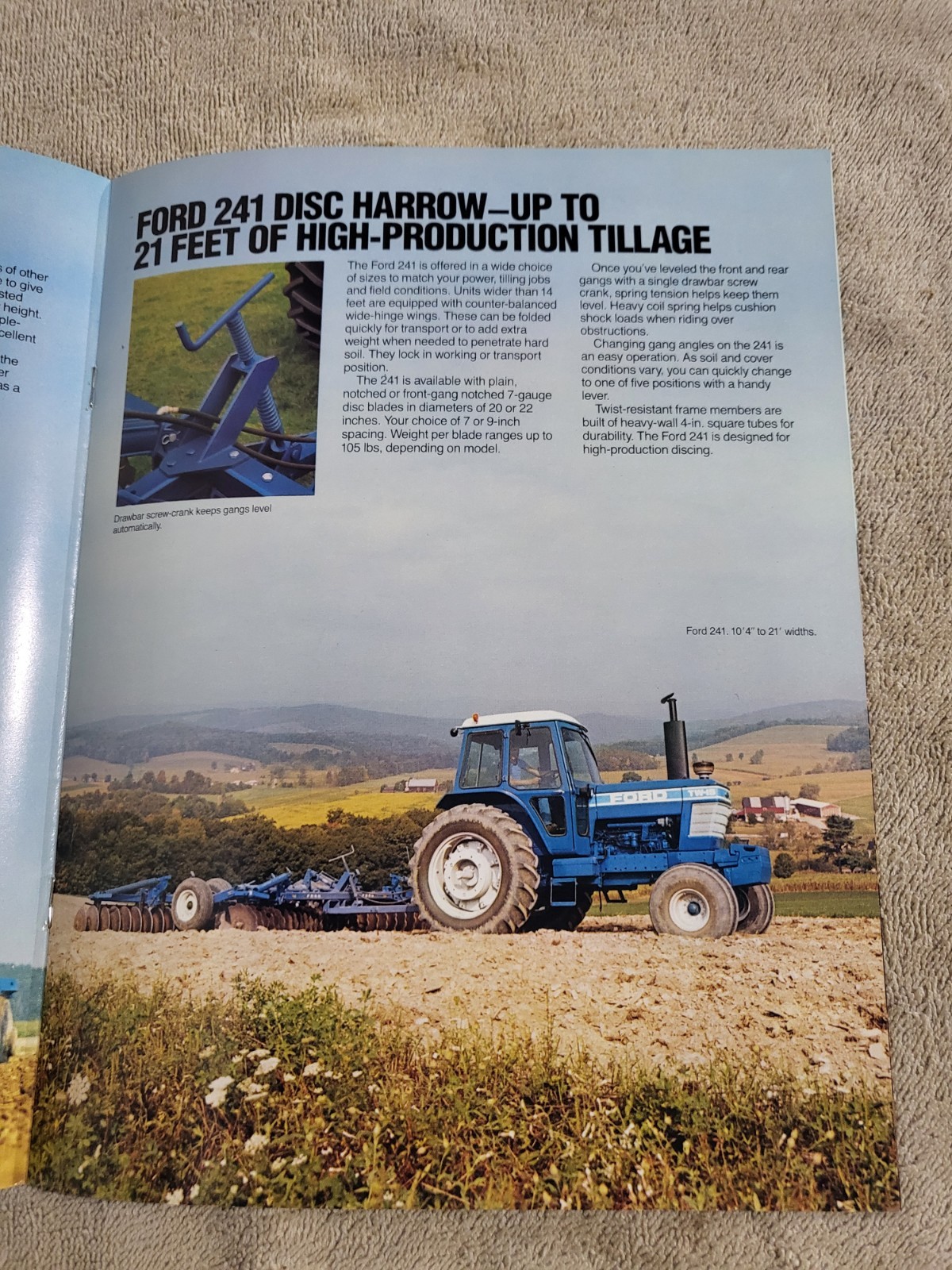 1984 Vintage Ford 200-251 Disk Harrow BROCHURE Tractor on Cover: TW-15 Troy, MI.