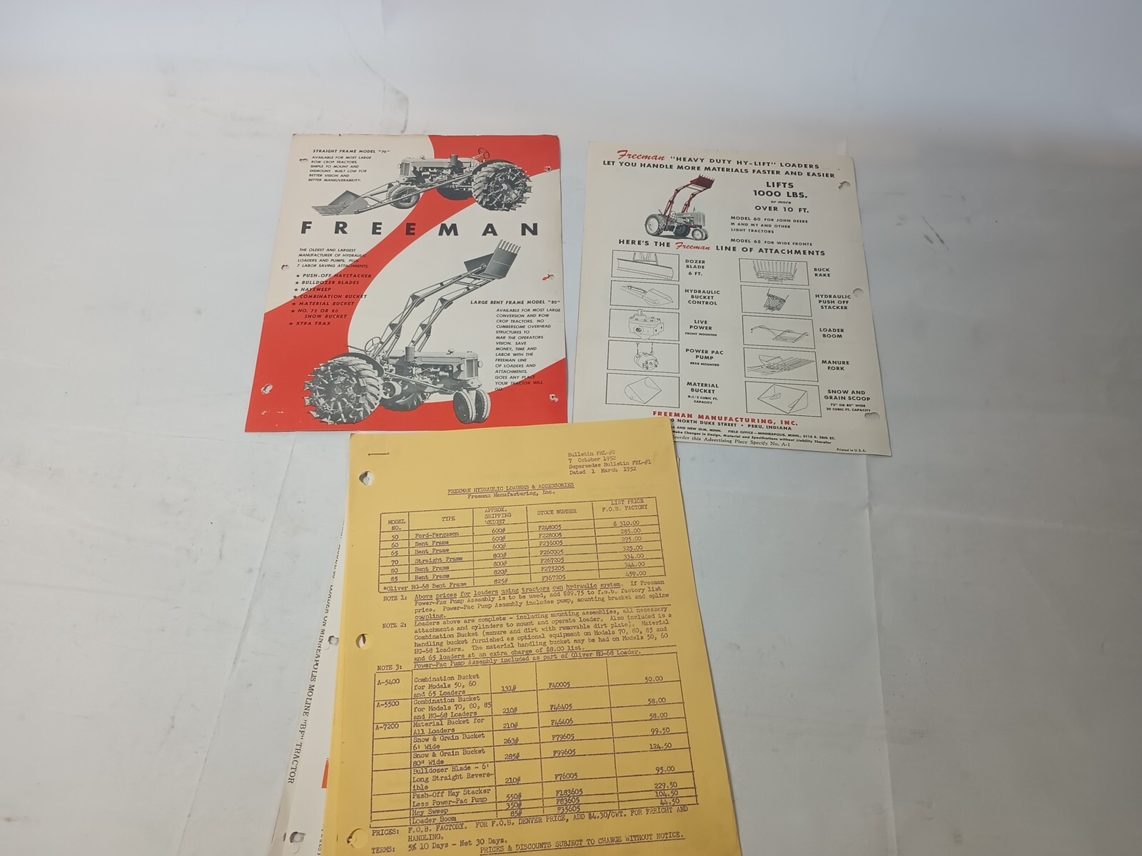 Lot Of Vintage Original Advertising Brochures Agriculture Freeman G94 3