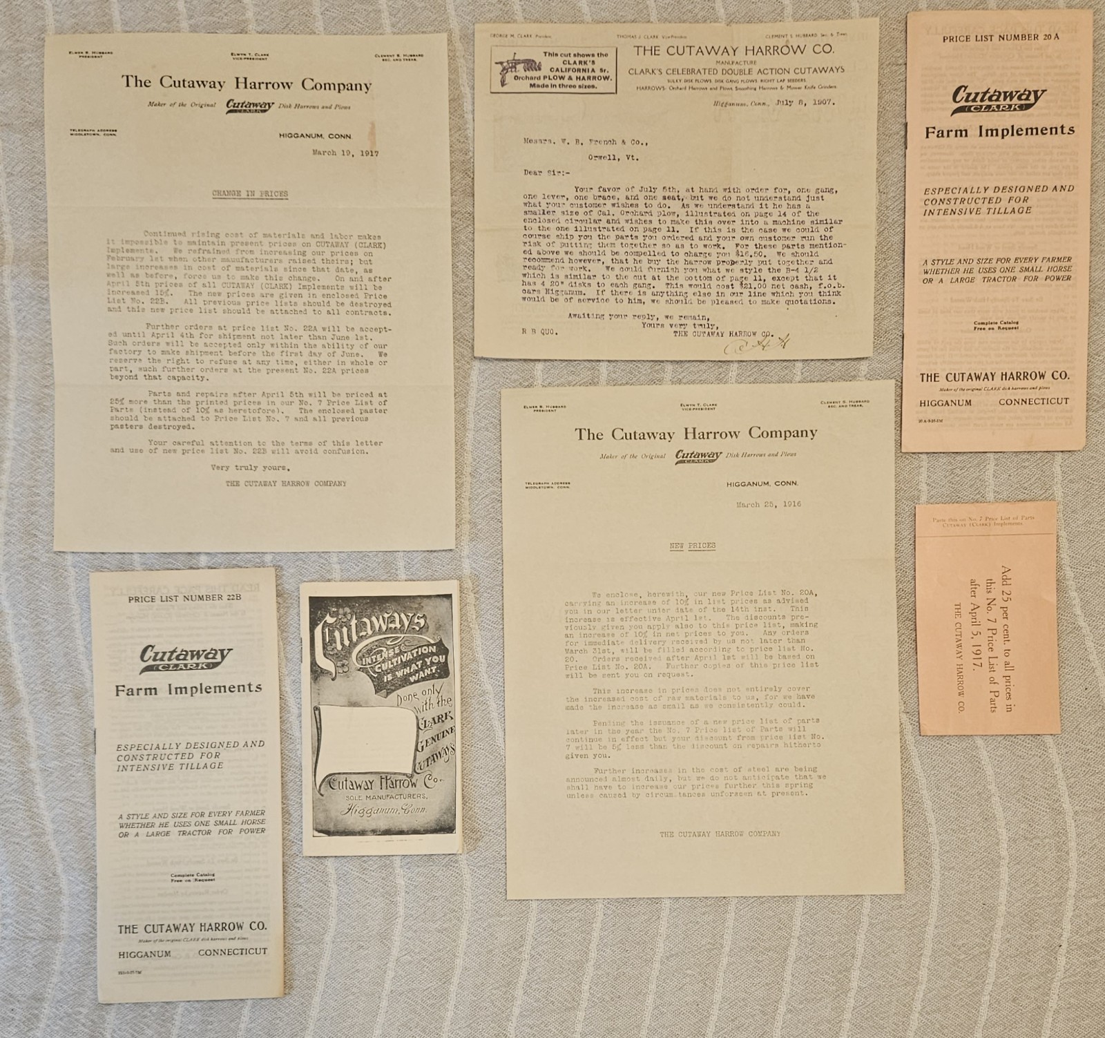 Cutaway Harrow Plow Brochure & Ephemera Lot Antique