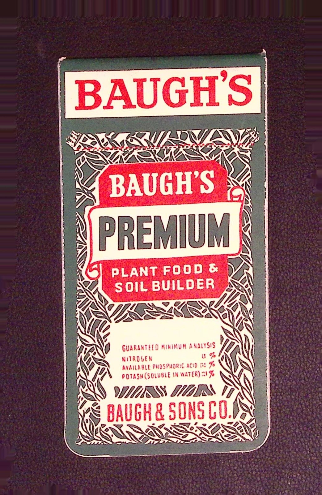 Baugh&rsquo;s Fertilizers Advertising Scratch Pad and Information