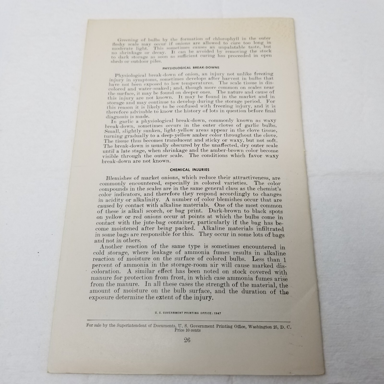 Onion Diseases Control 1947 Farmers&rsquo; Bulletin Booklet 1060 USDA Photos Charts
