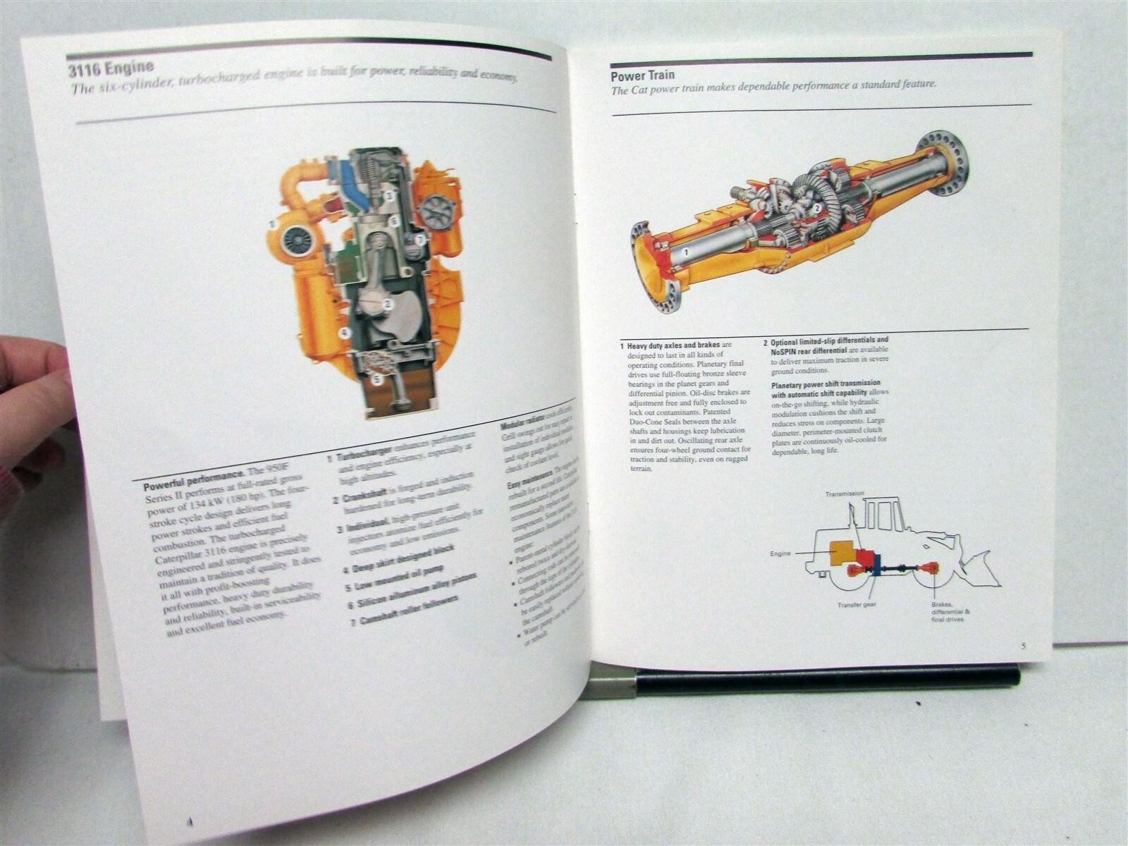 1995 Caterpillar 950F Series II Wheel Loader Specs Construction Sale Brochure