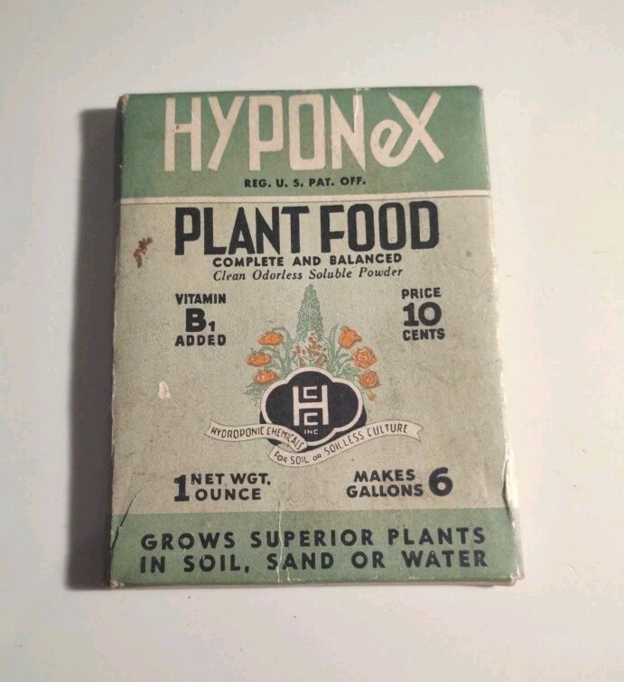 Vintage Hyponex Plant Food 1oz Cardboard Packet 10¢ Advertising Collectible