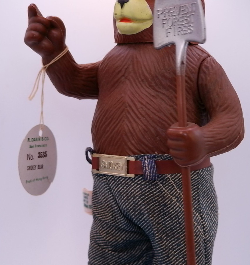 Vintage R. Dakin & Co Smokey Bear Fig No. 3535 w/ Both Original Tags, Hong Kong