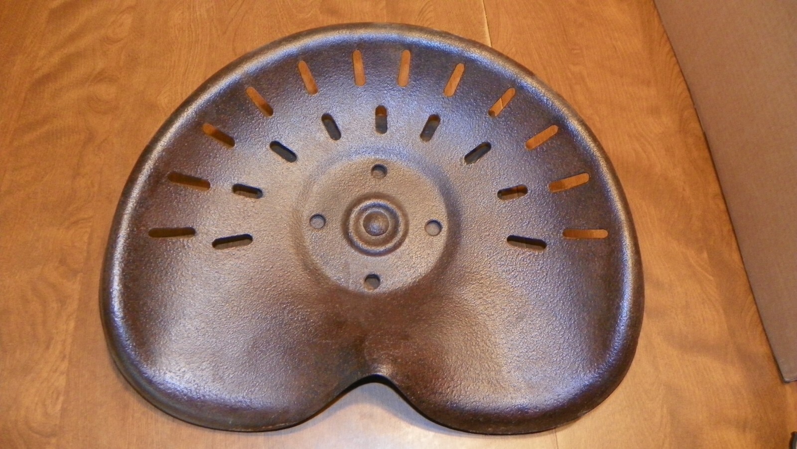 vtg madison plow co. metal tractor seat madison wis. usa about 17 » x 14 »
