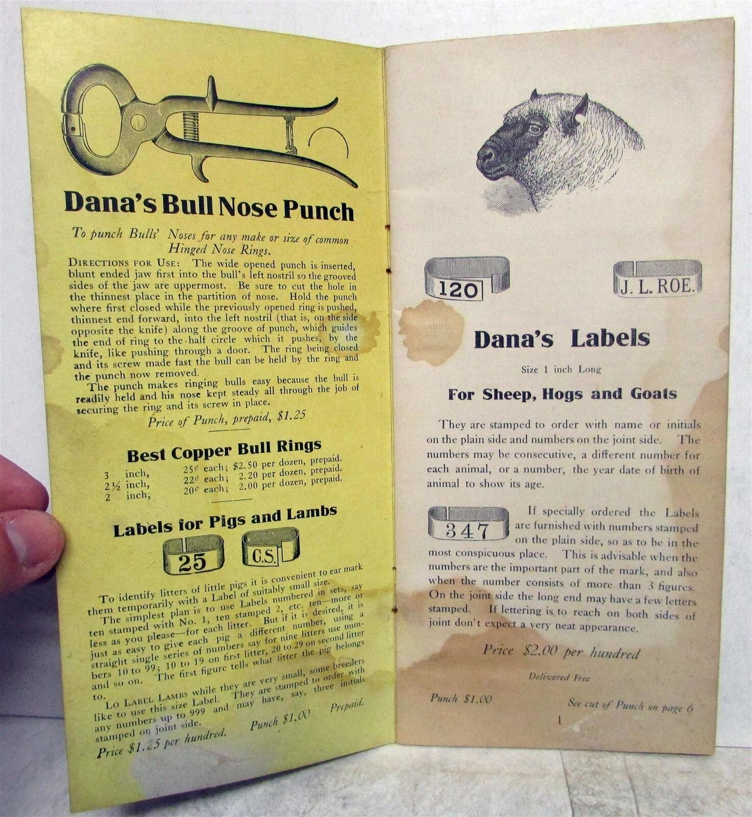 1900s DANAS Labels & Sundries Details Breeder&rsquo;s Memorandum Brochure