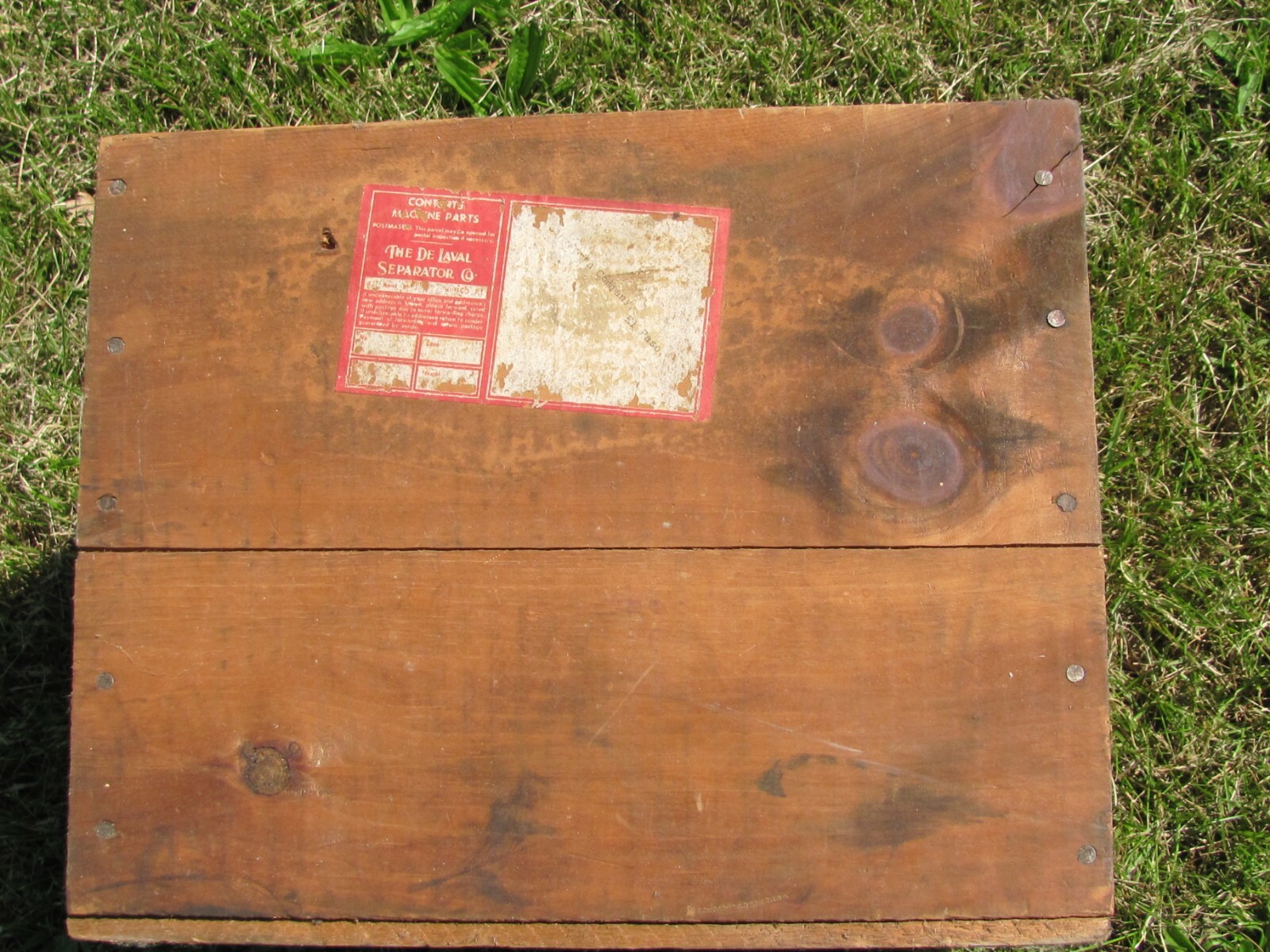 VTG DeLAVAL MILK CREAM SEPARATOR MACHINE OIL CAN WOOD SHIPPING BOX EL PASO IL