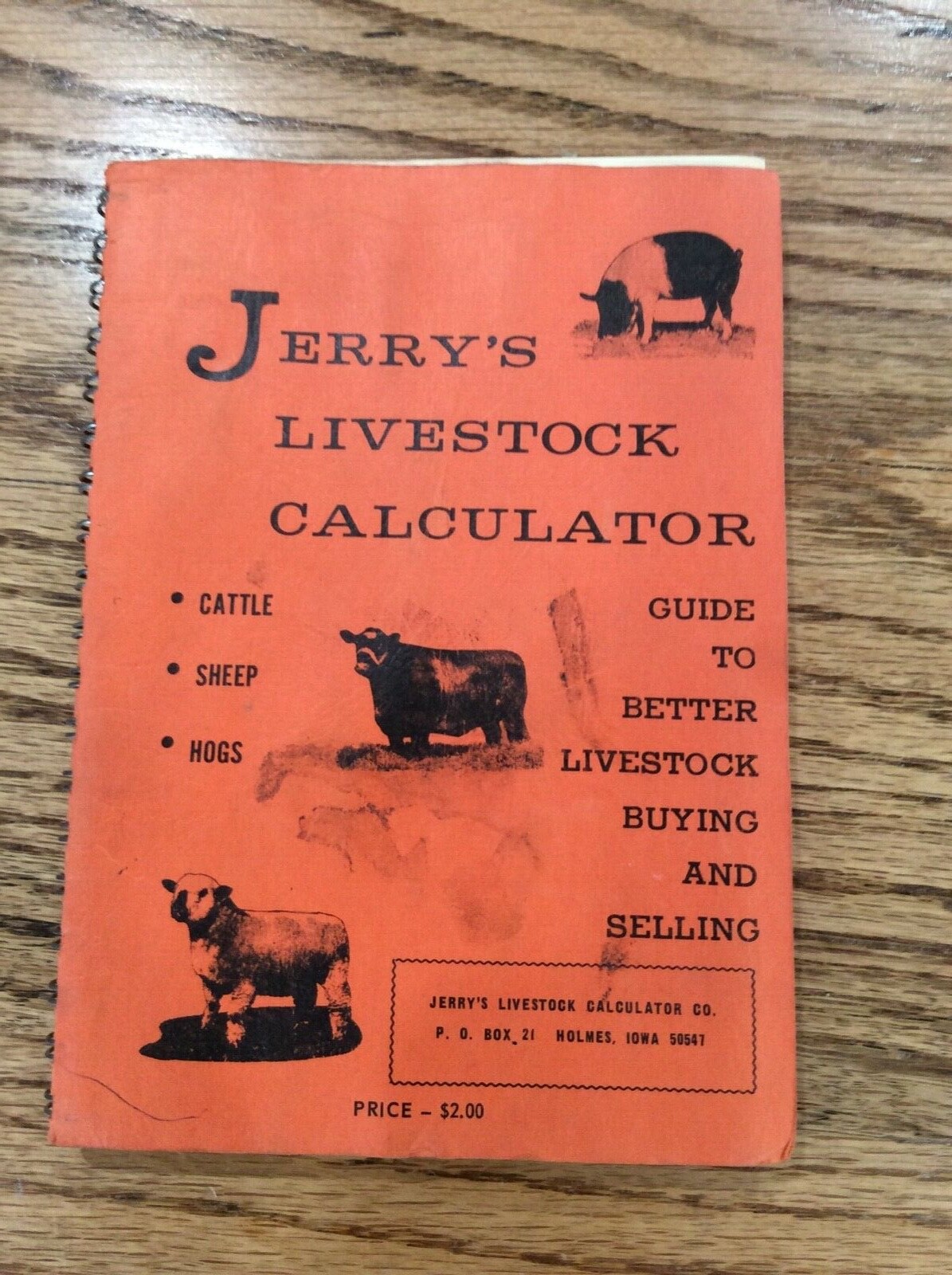 1964 Jerrys Livestock Calculator Guide Holmes Iowa Irvington Coop EF Immerfall