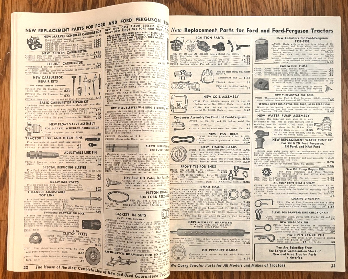 Central Tractor 1959 72-page farm tractor catalog parts & accessories